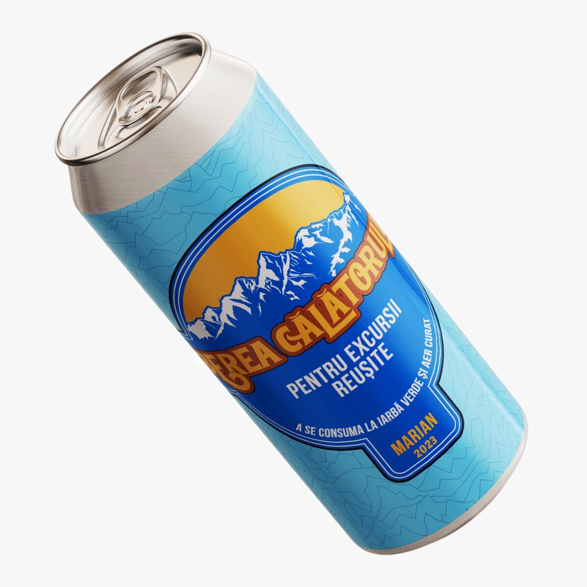 Bière en canette personnalisée avec un texte - La bière du voyageur