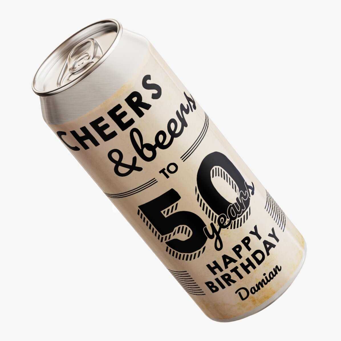 Bière en canette personnalisée avec un texte - Cheers & Beers