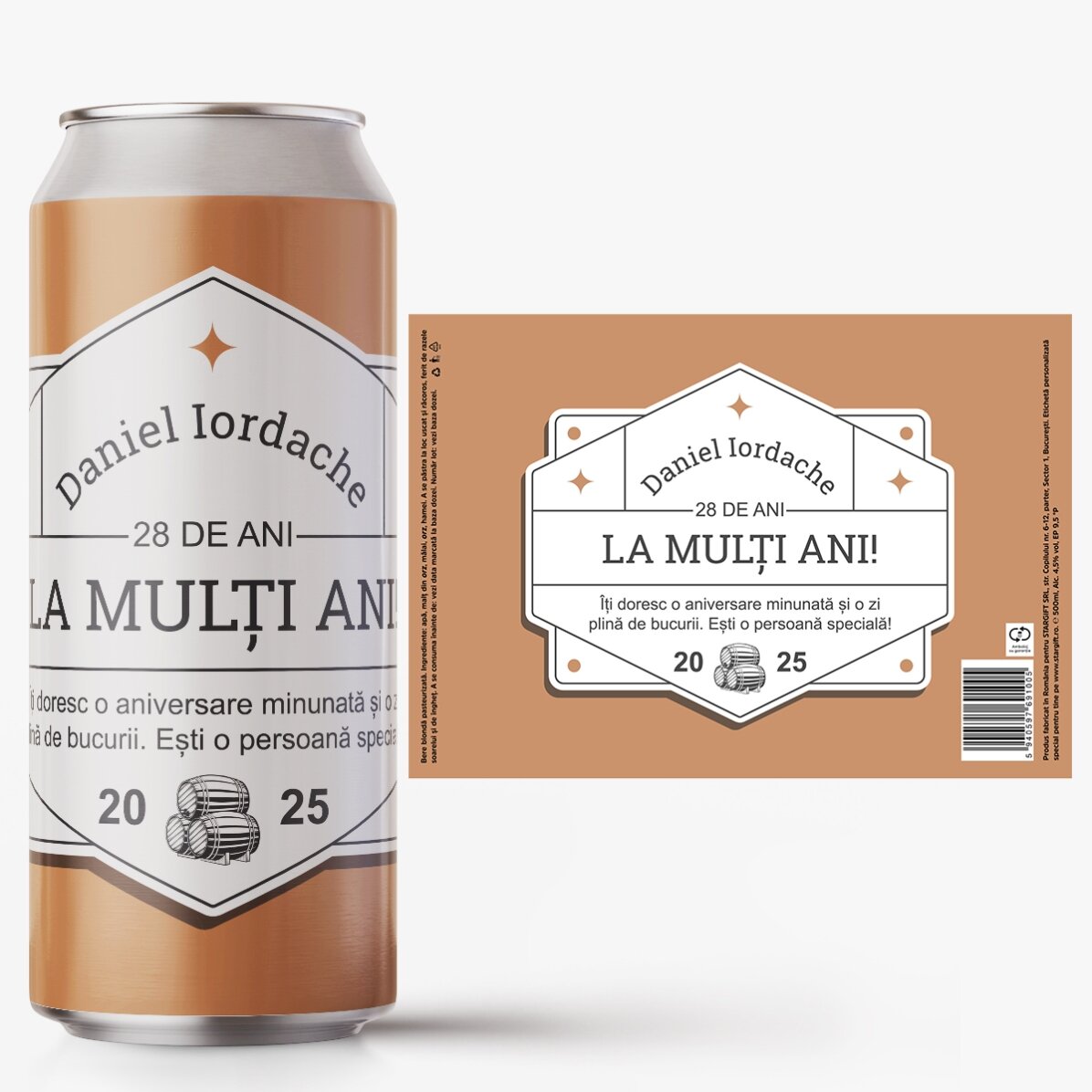 Bière en canette personnalisée avec un texte - Classic beer