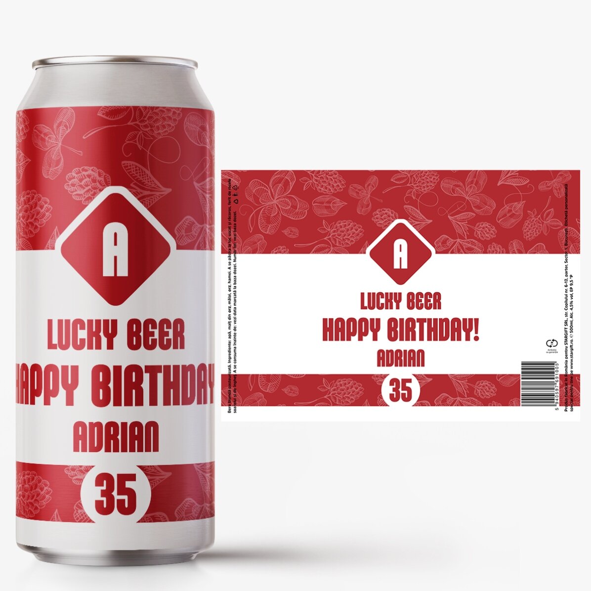 Bière en canette personnalisée avec un texte - Lucky Beer