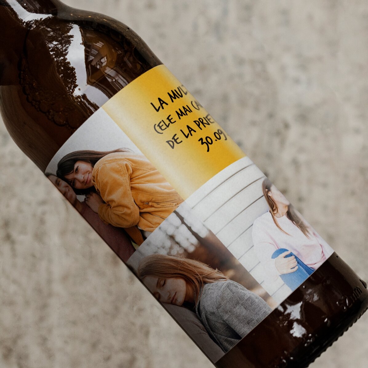Bière personnalisée avec 3 photos et un texte