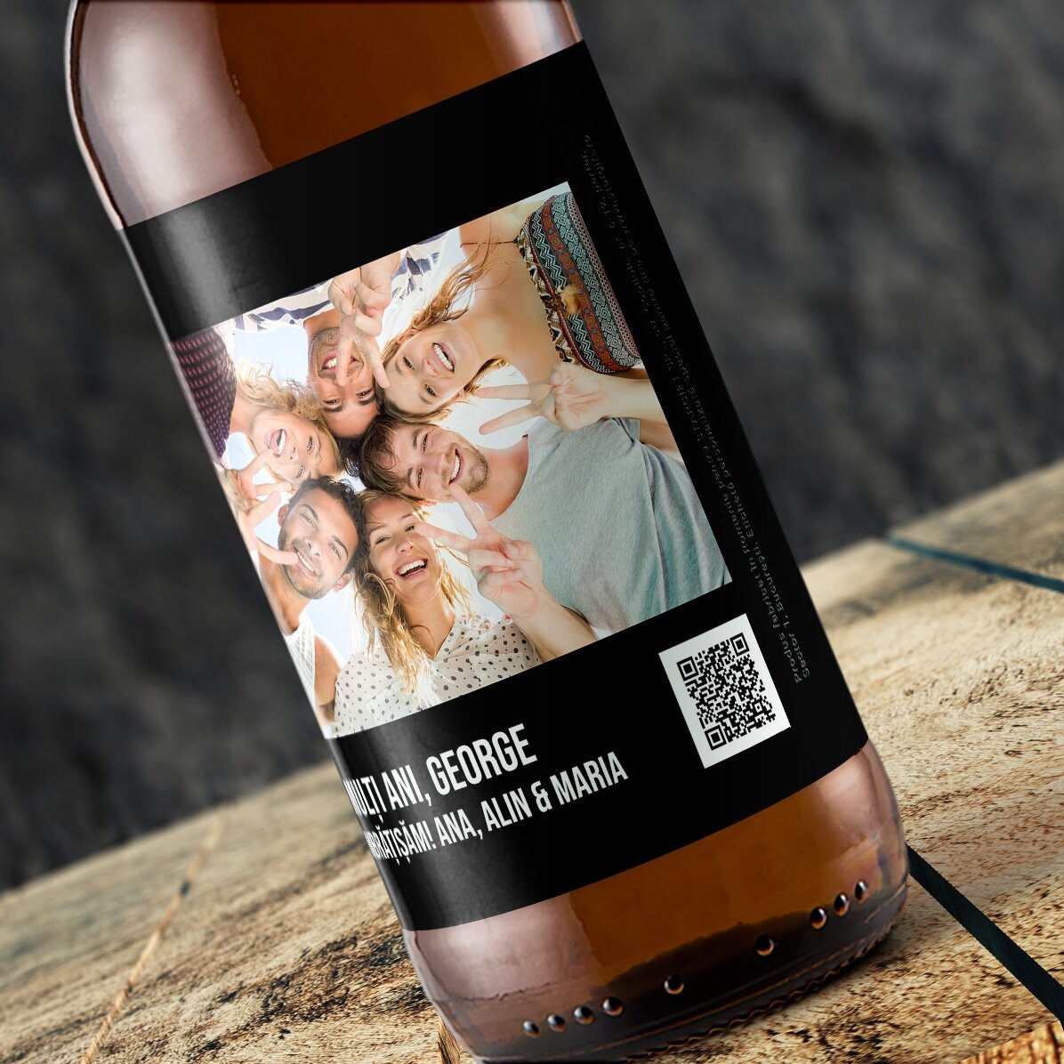 Bière personnalisée avec une photo et un code QR