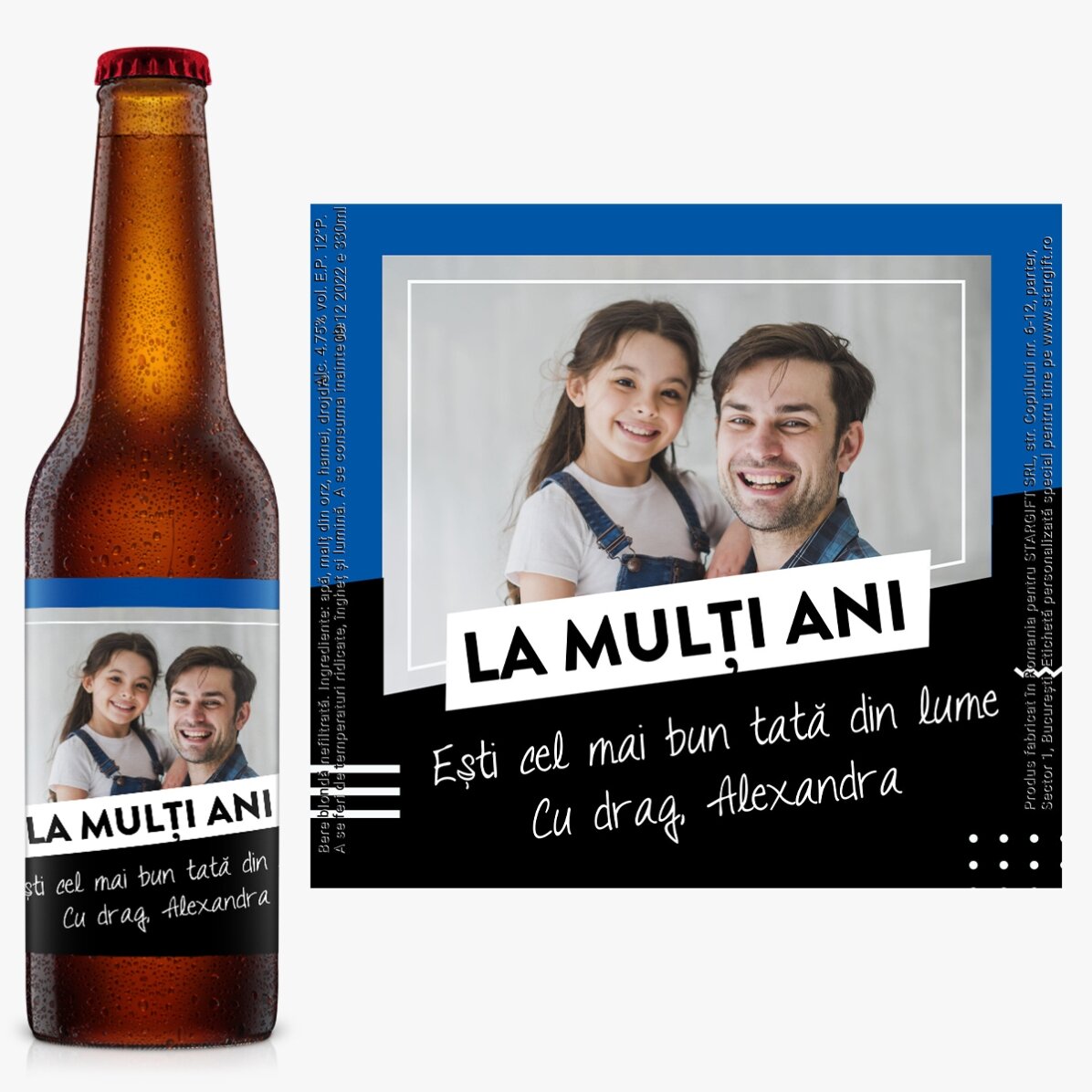 Bière personnalisée avec une photo et un texte - Cheers