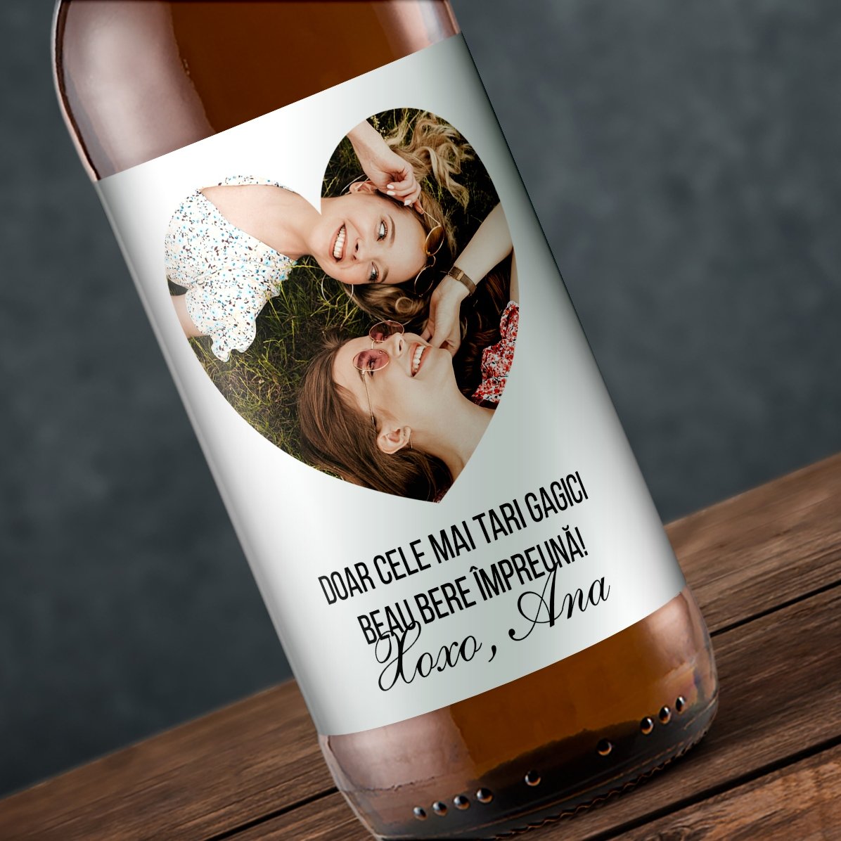 Bière personnalisée avec photo et texte - Love