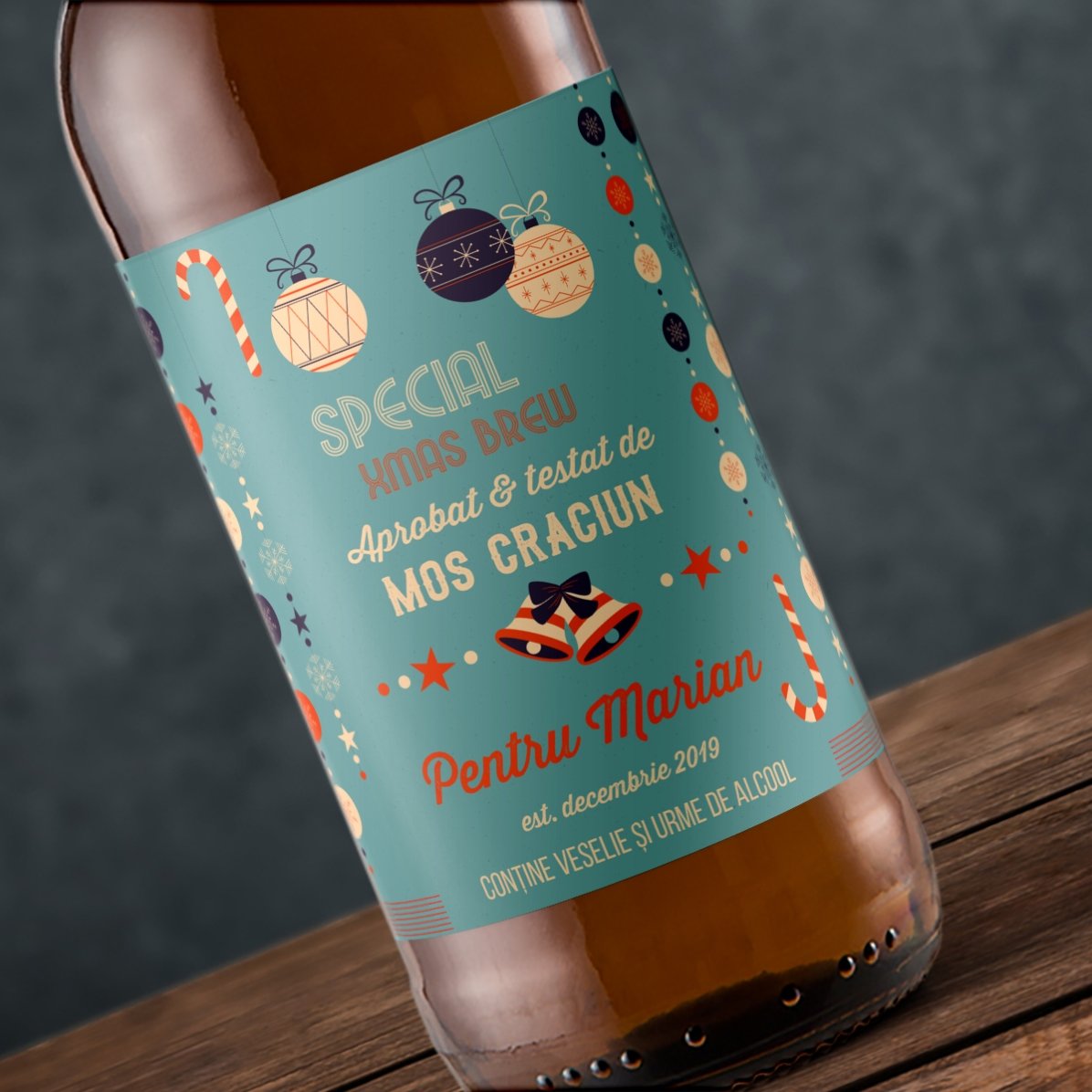 Bière personnalisée avec un texte - Approuvée par le Père Noël