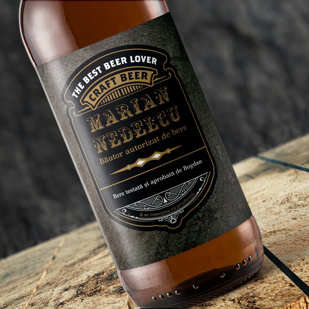 Bière personnalisée avec un texte - Bateur agréé