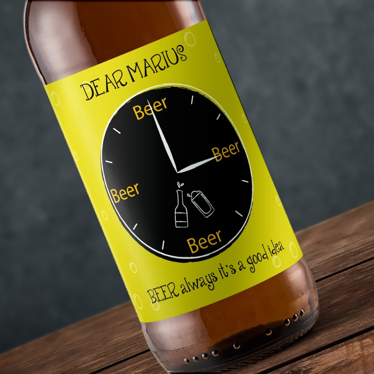 Bière personnalisée avec un texte - La bière, c