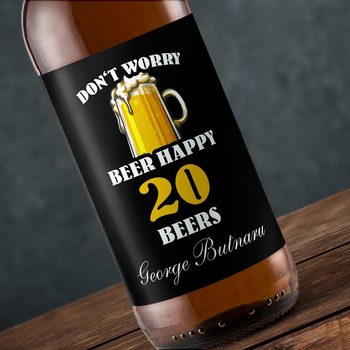 Bière personnalisée avec un texte - Beer happy !
