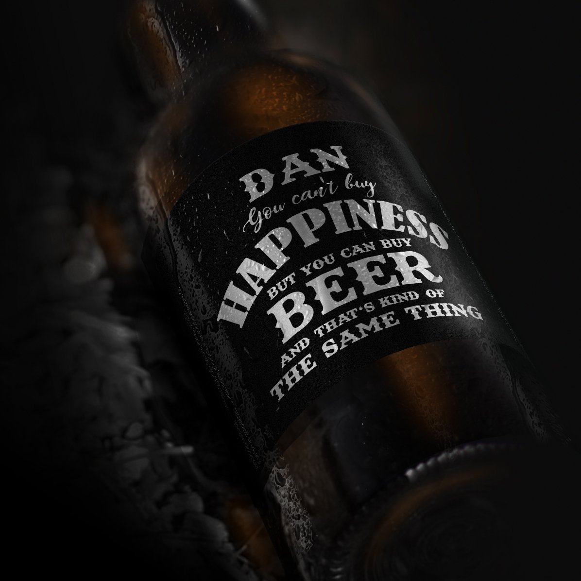 Bière personnalisée avec un texte - Beer is Happiness