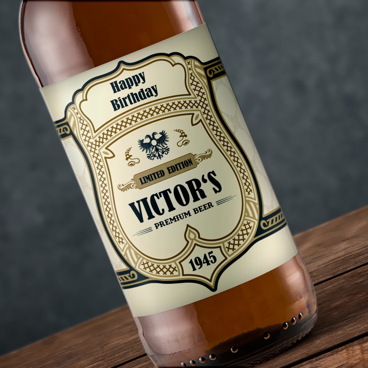 Bière personnalisée avec un texte - Blason