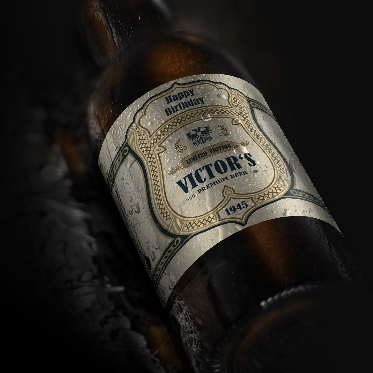 Bière personnalisée avec un texte - Blason