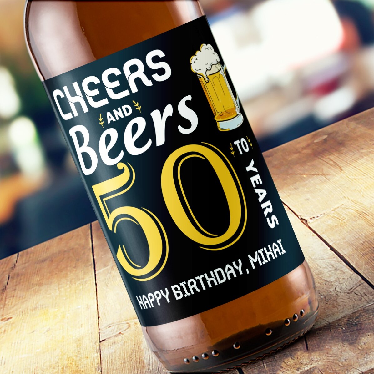 Bière personnalisée avec un texte - Cheers