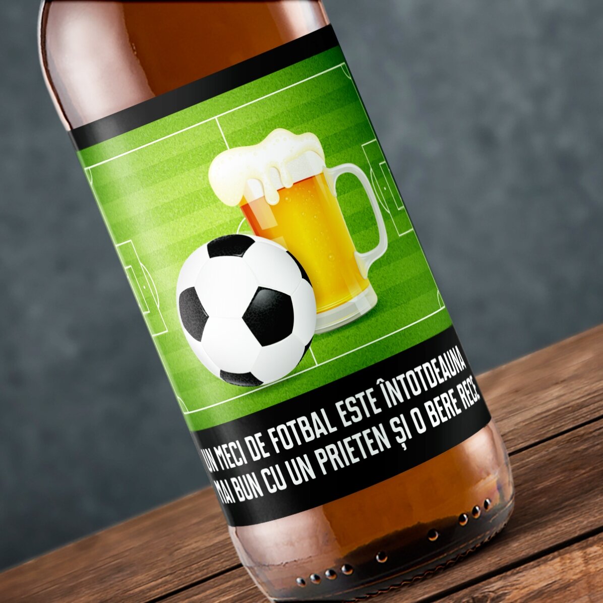 Bière personnalisée avec un texte - Football