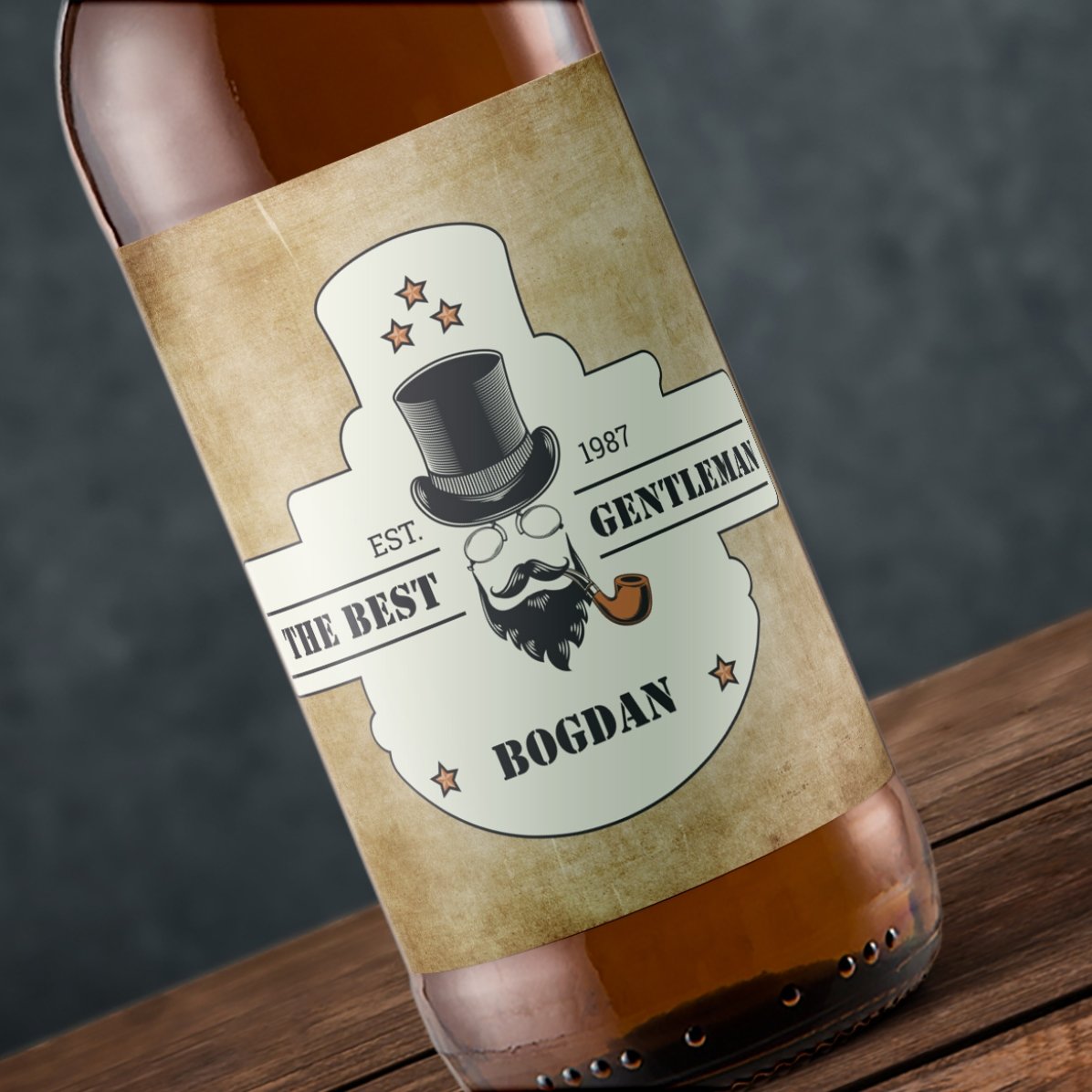 Bière personnalisée avec un texte - Gentleman