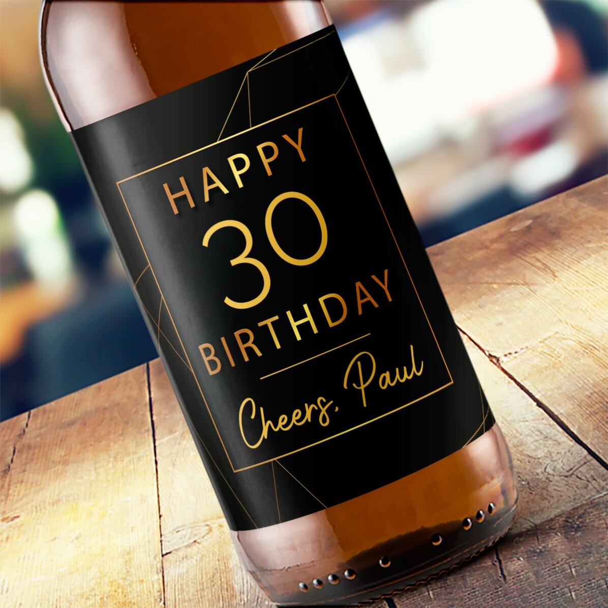 Bière personnalisée avec un message - Happy birthday Gold
