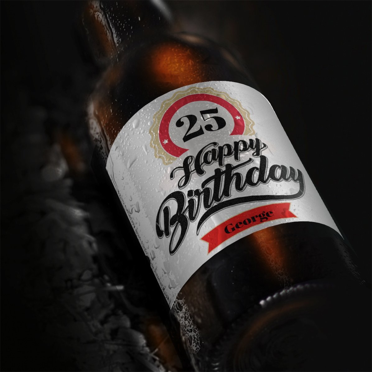 Bière personnalisée avec le texte « Happy birthday ! »