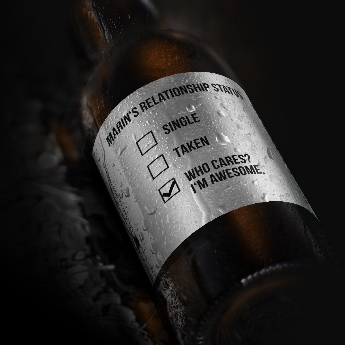 Bière personnalisée avec le texte « I