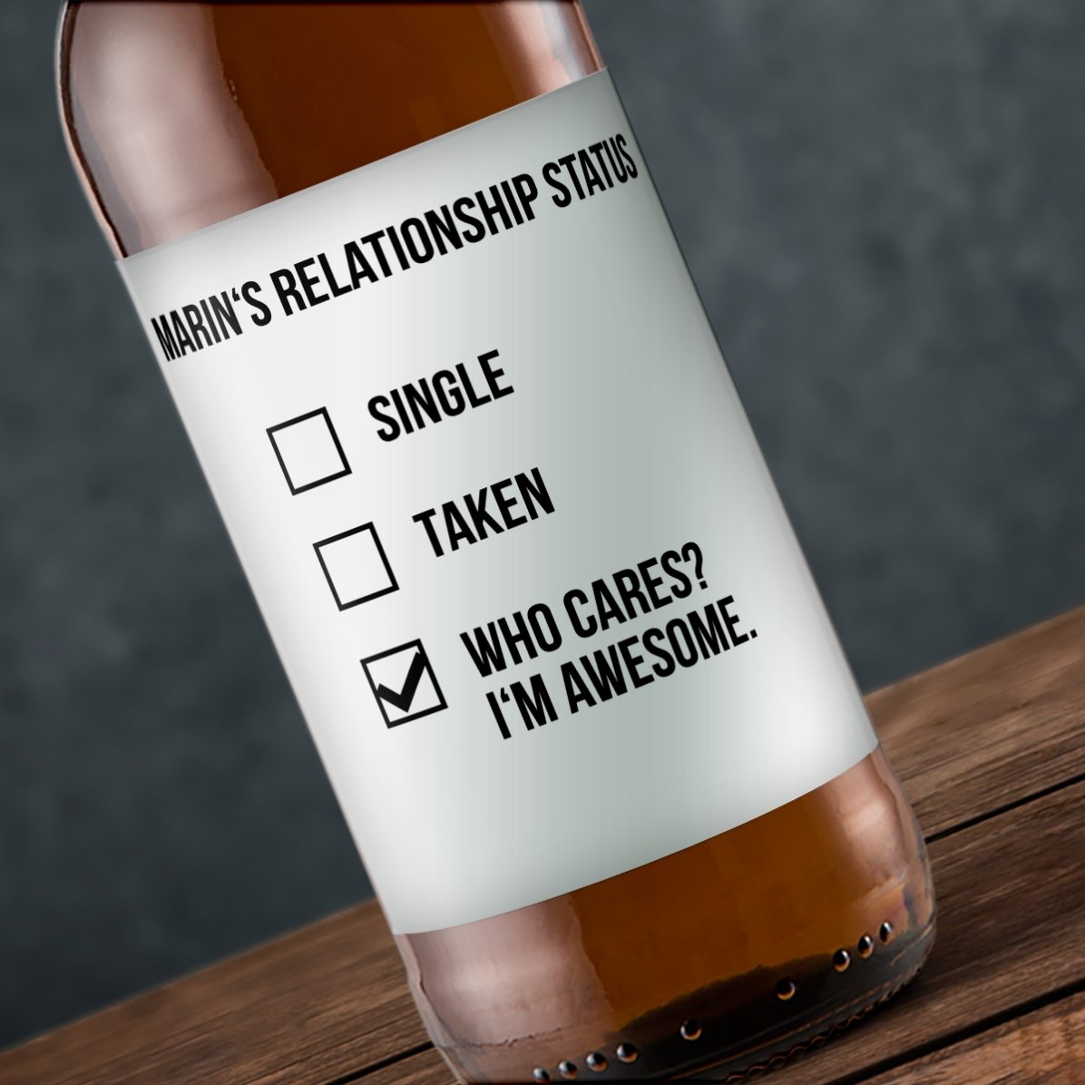 Bière personnalisée avec le texte « I