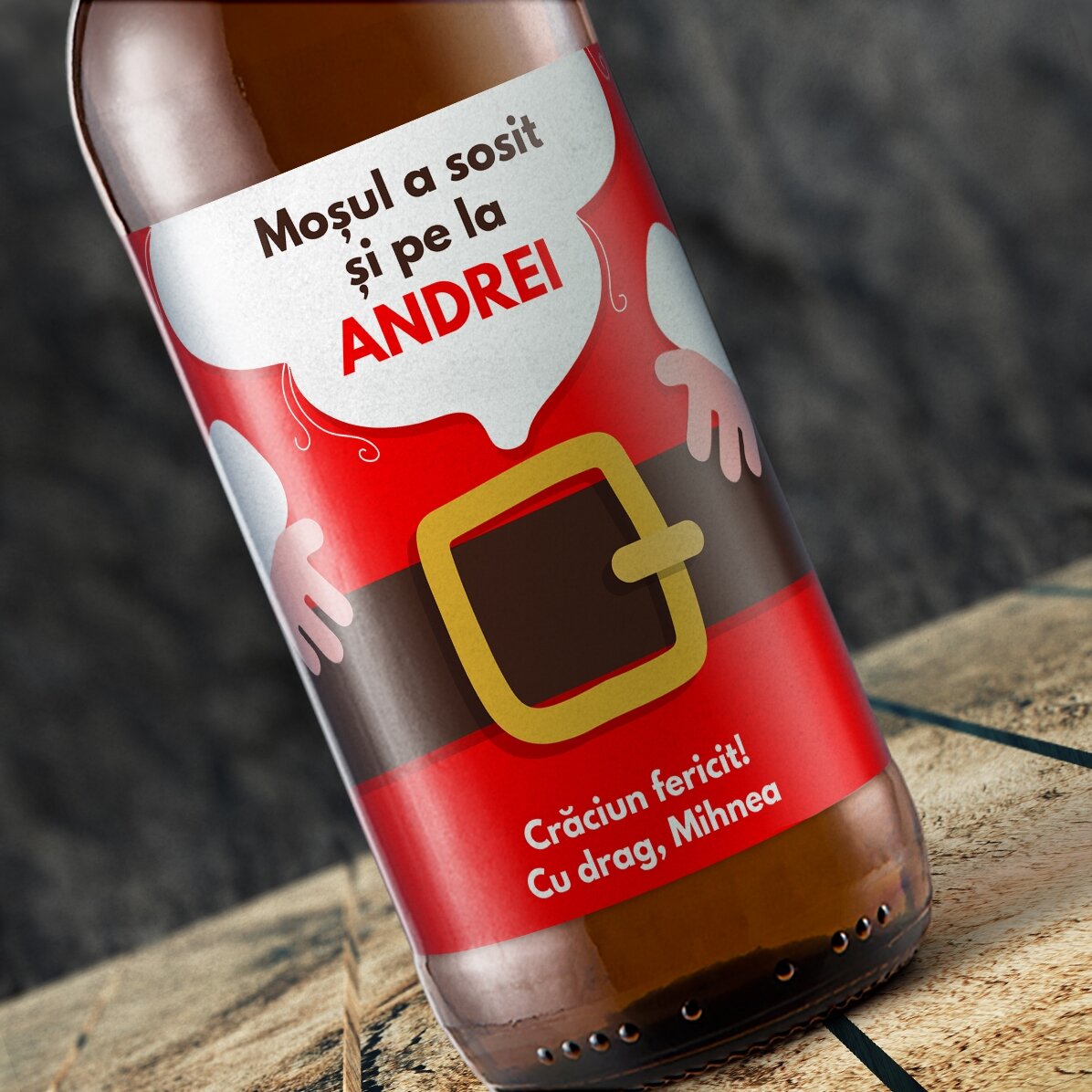 Bière personnalisée avec un message - Le Père Noël est arrivé