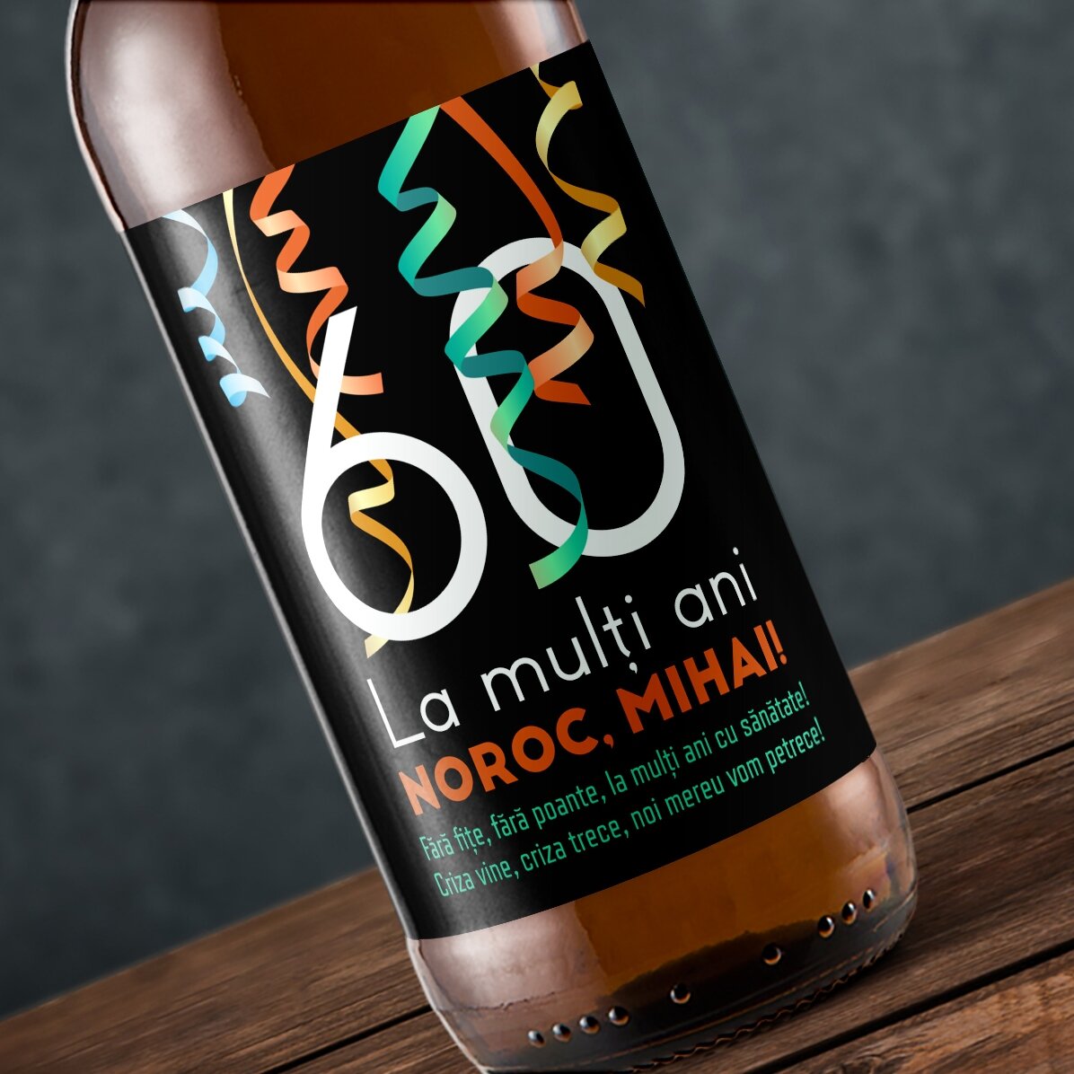Bière personnalisée avec un texte - Santé !