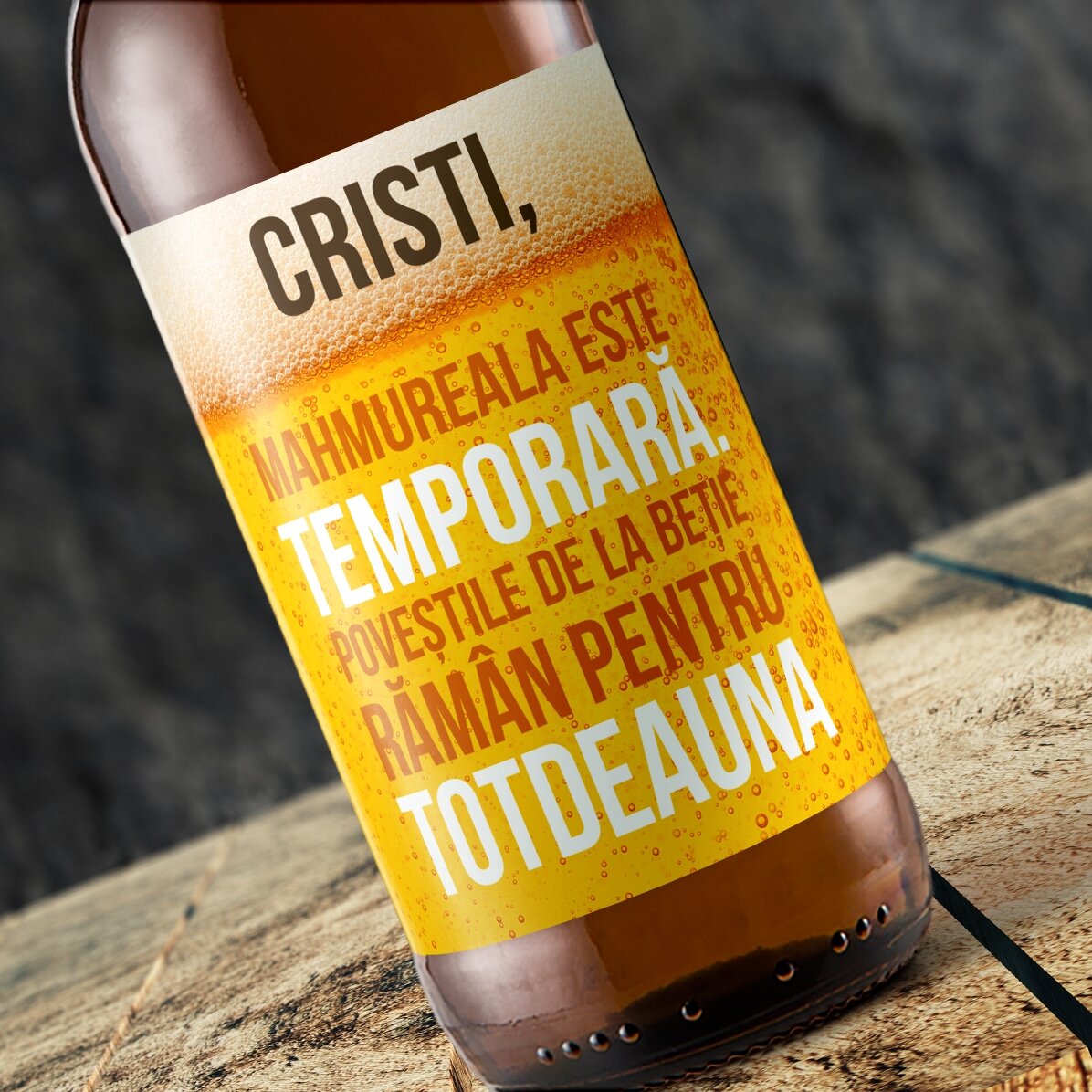 Bière personnalisée avec un texte - Les histoires