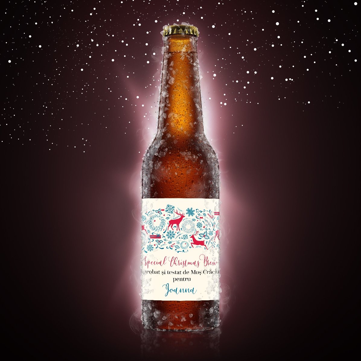 Bière personnalisée avec un texte - Reindeer