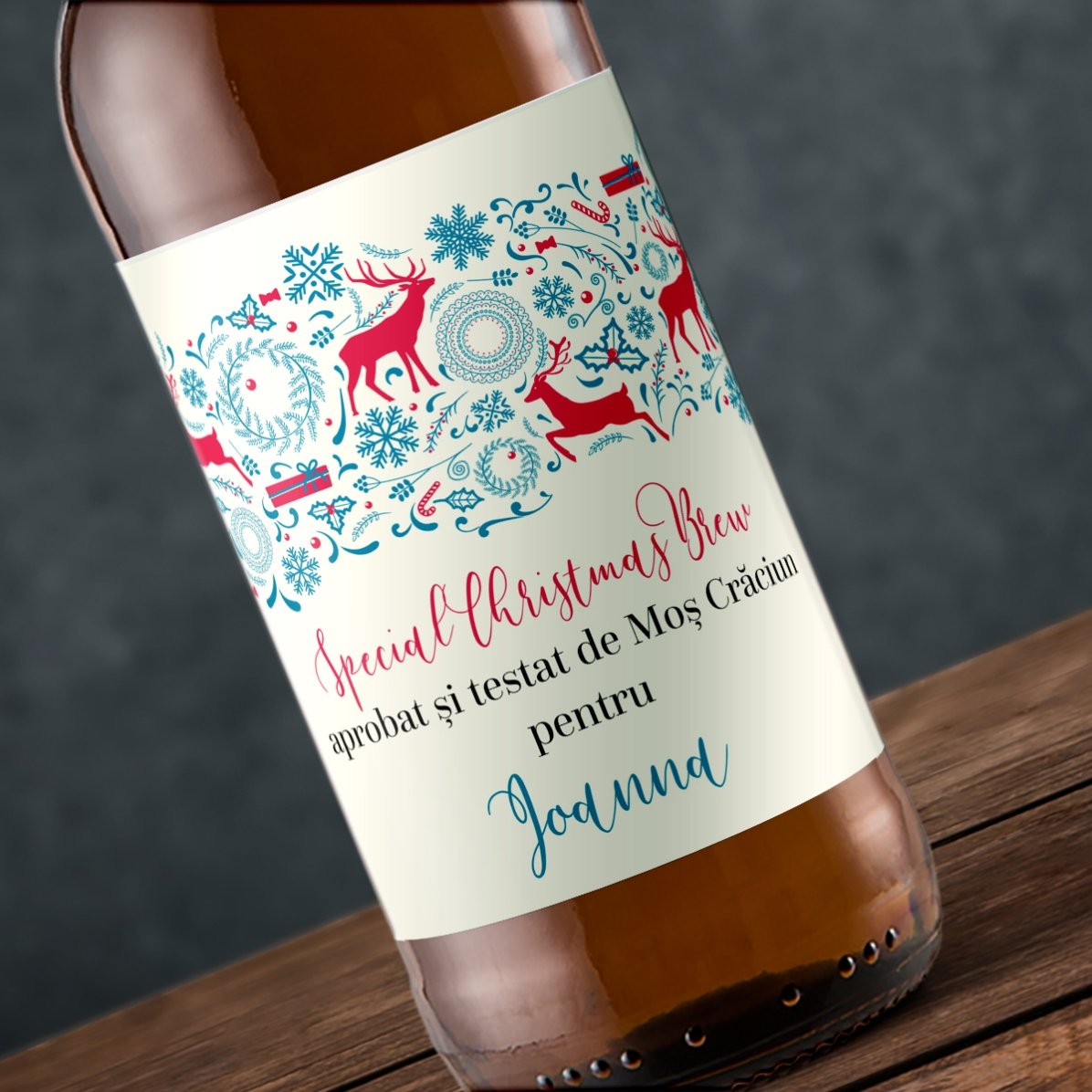 Bière personnalisée avec un texte - Reindeer