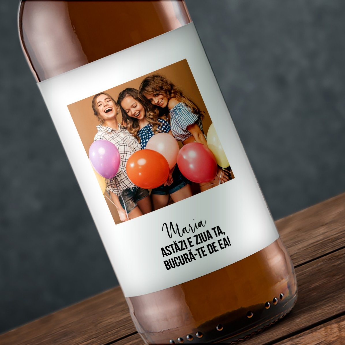 Bière personnalisée avec un texte et une photo - Bonheur