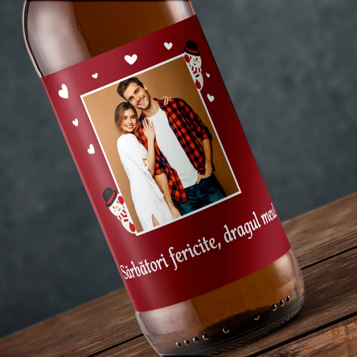 Bière personnalisée avec photo et texte - Noël