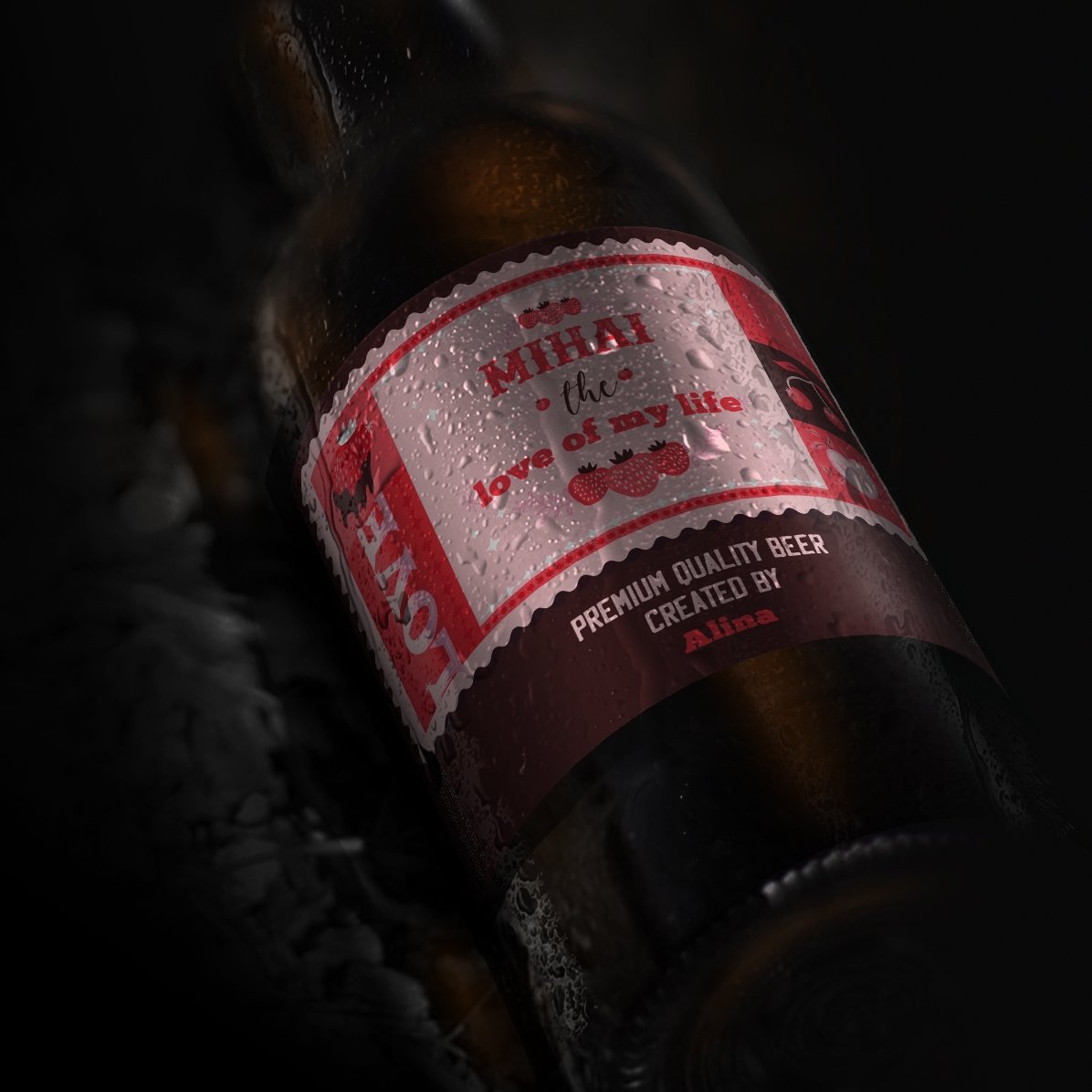 Bière personnalisée avec un message - Saint-Valentin