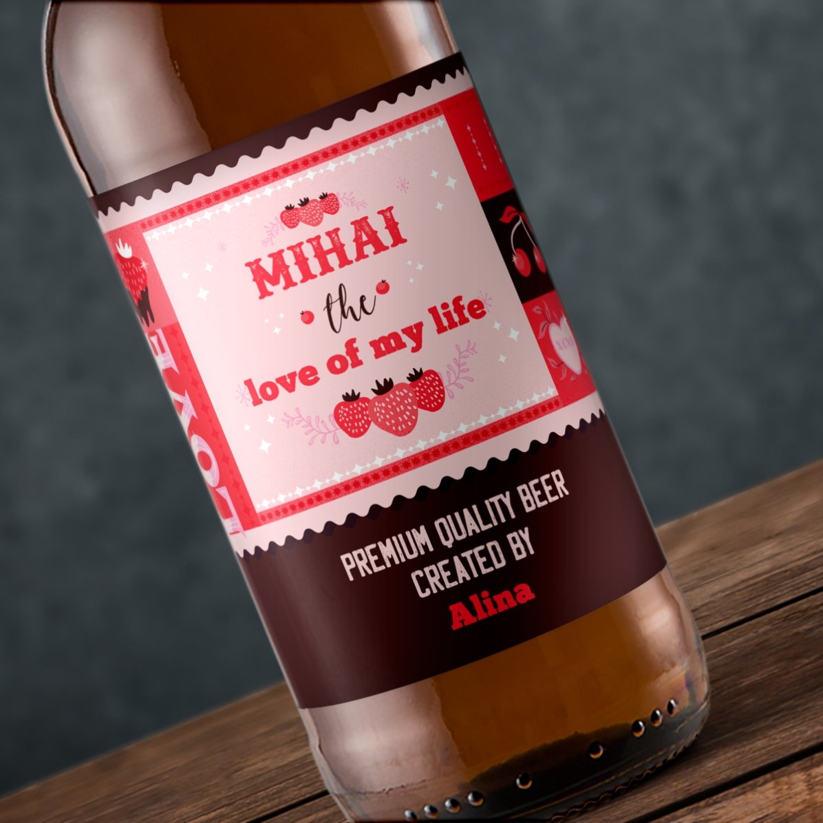 Bière personnalisée avec un message - Saint-Valentin