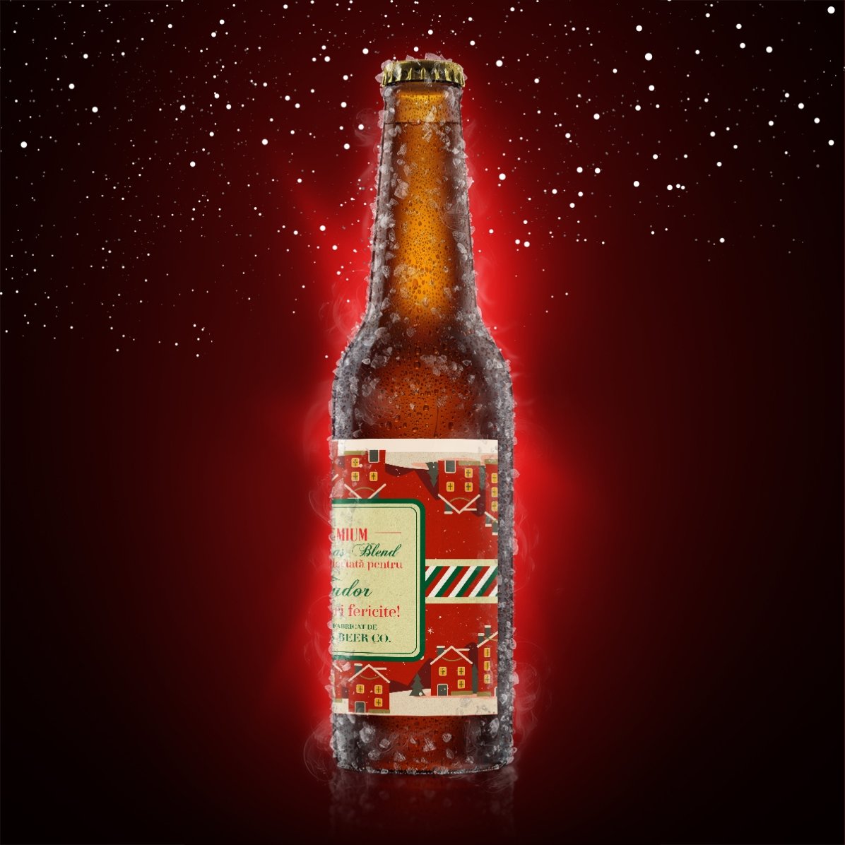 Bière personnalisée avec un texte - Vintage Christmas Blend