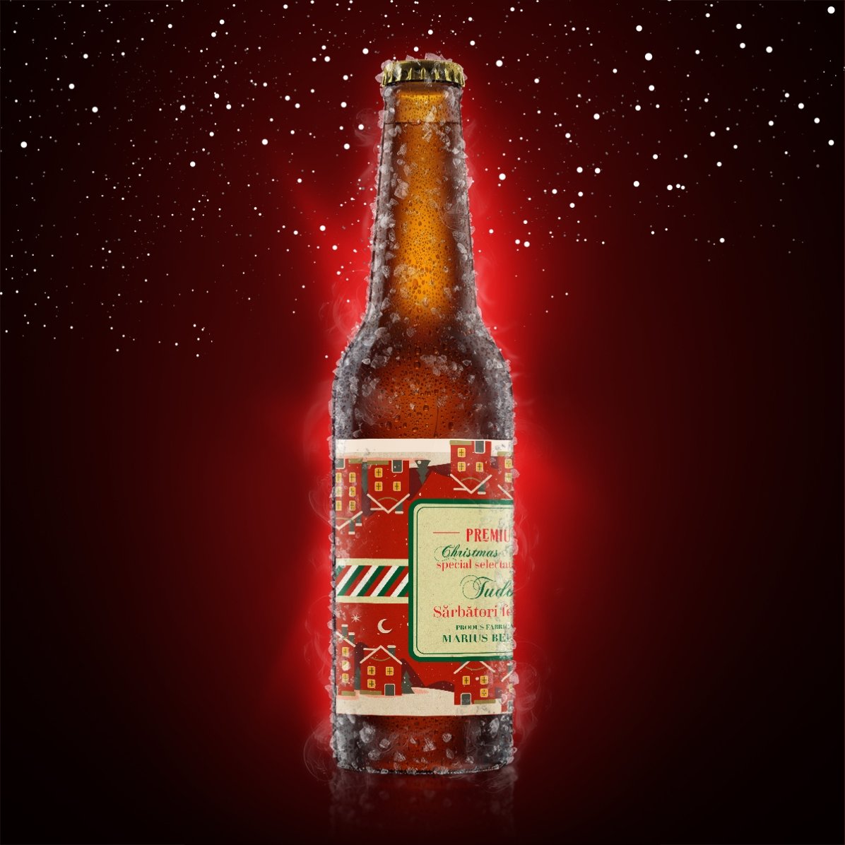 Bière personnalisée avec un texte - Vintage Christmas Blend