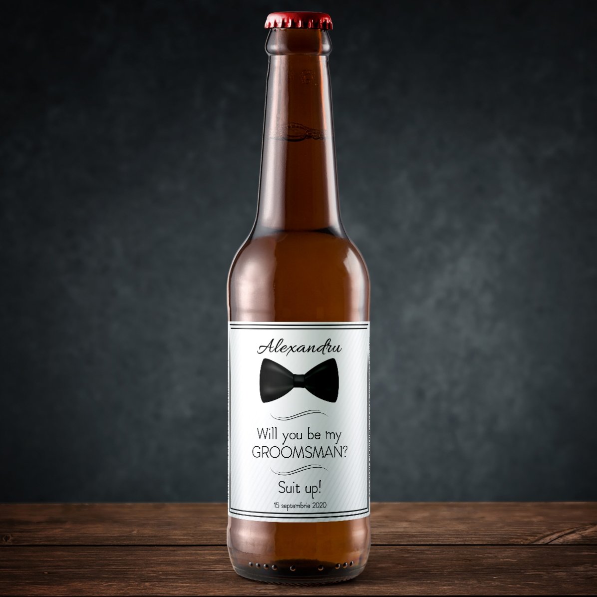 Bière personnalisée avec un message - « Will you be my groomsman ? »