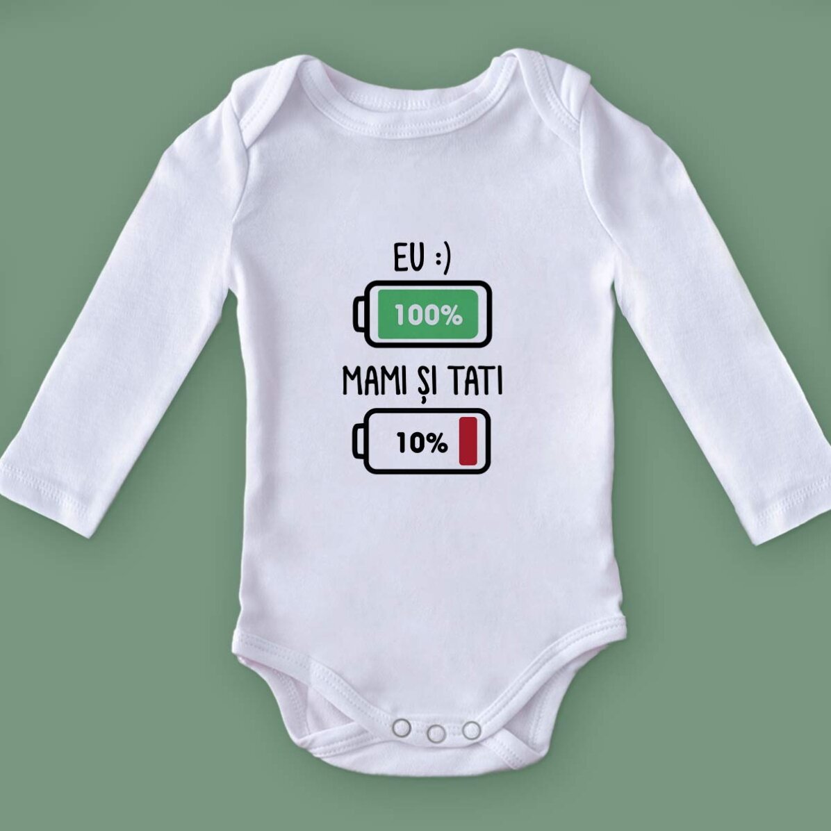 Body pour bébé personnalisé avec un message - Batterie