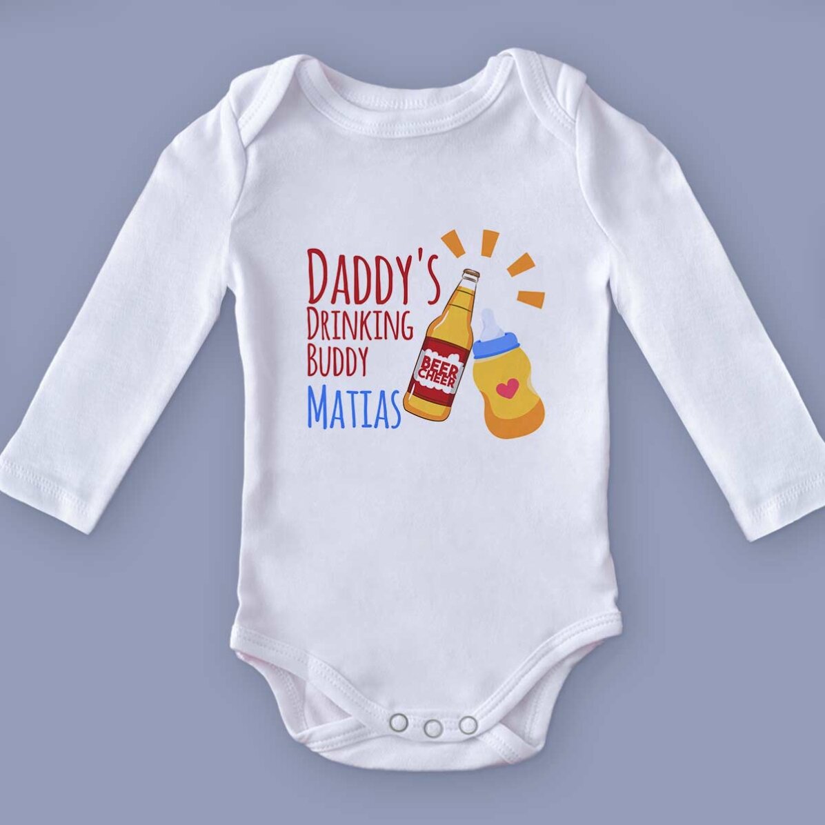 Body pour bébé personnalisé avec un message - Drinking buddy