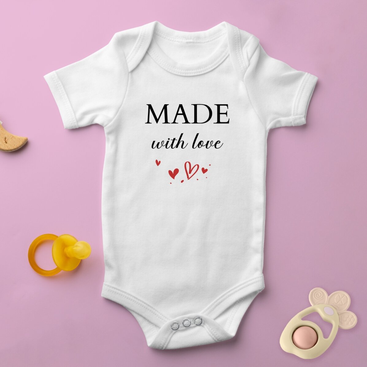 Body pour bébé personnalisé avec un message - Made with love