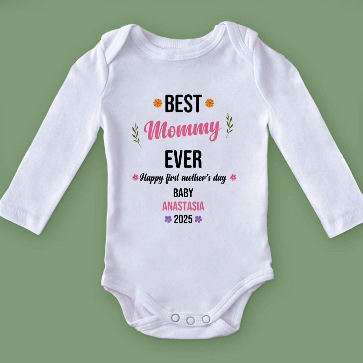 Body pour bébé personnalisé avec un message - Fête des Mères