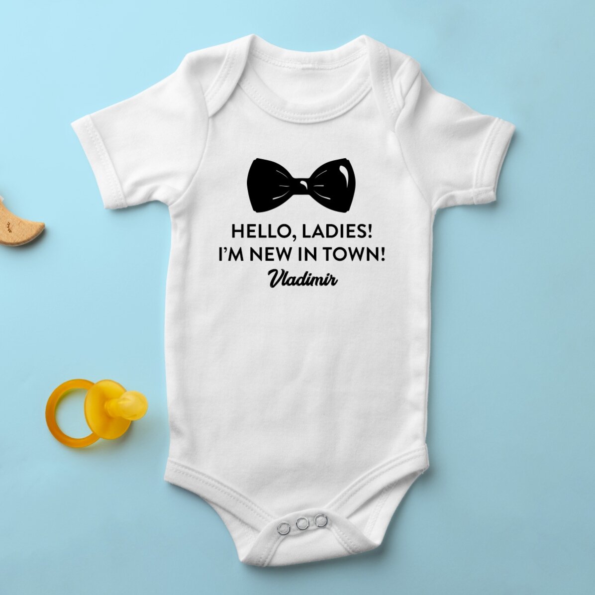 Body pour bébé personnalisé avec un message - Papion