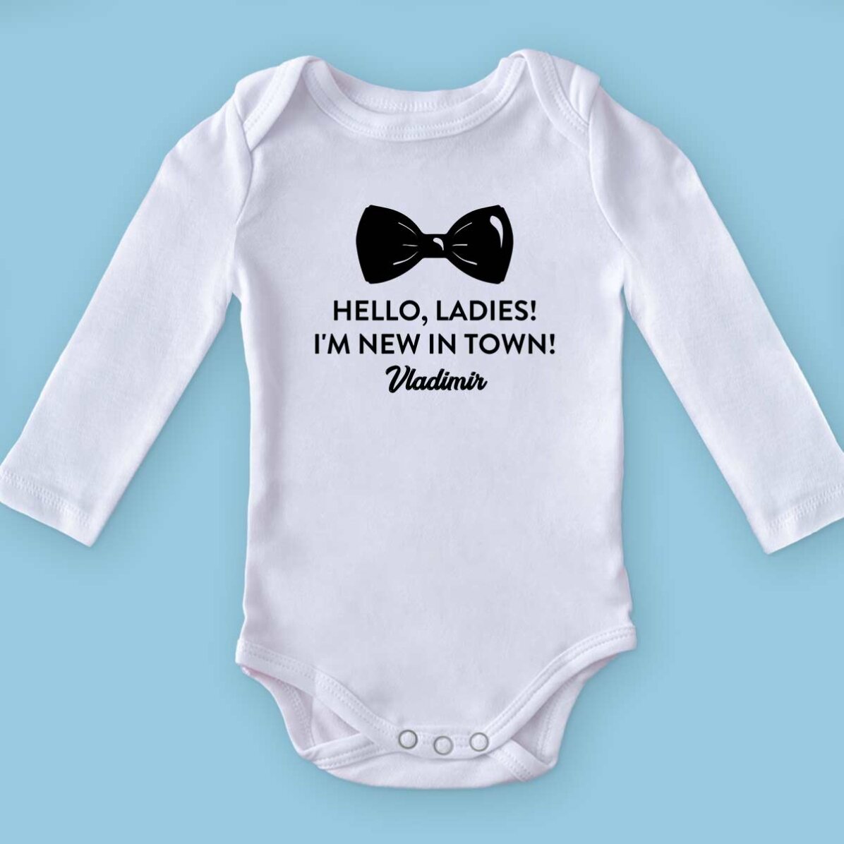Body pour bébé personnalisé avec un message - Papion