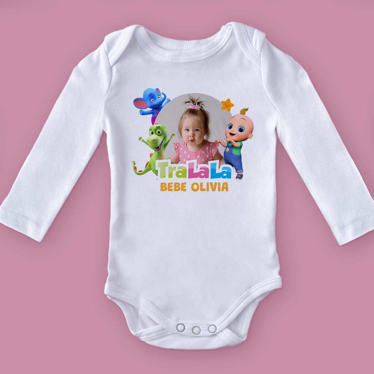 Body pour bébé personnalisé avec prénom et photo - TraLaLa