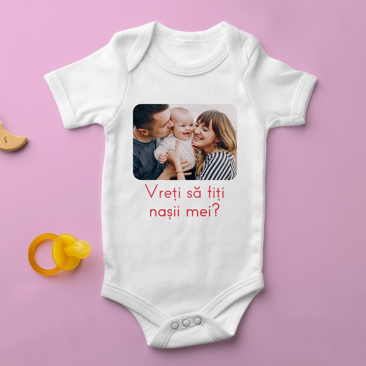 Body pour bébé personnalisé avec une photo et un texte
