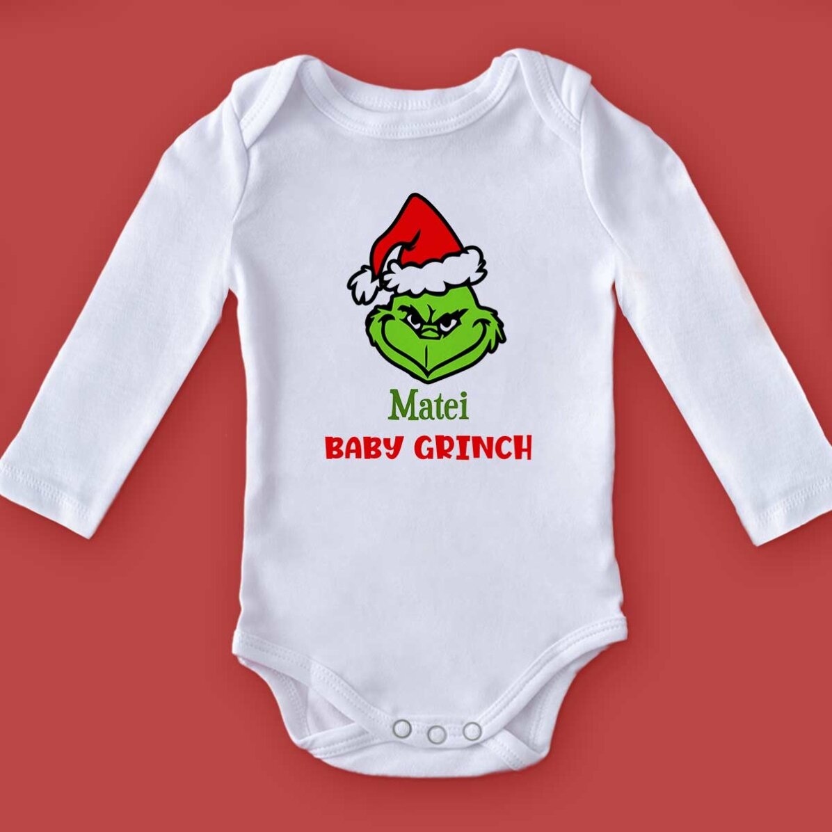 Body pour bébé personnalisé avec un texte - Le Grinch