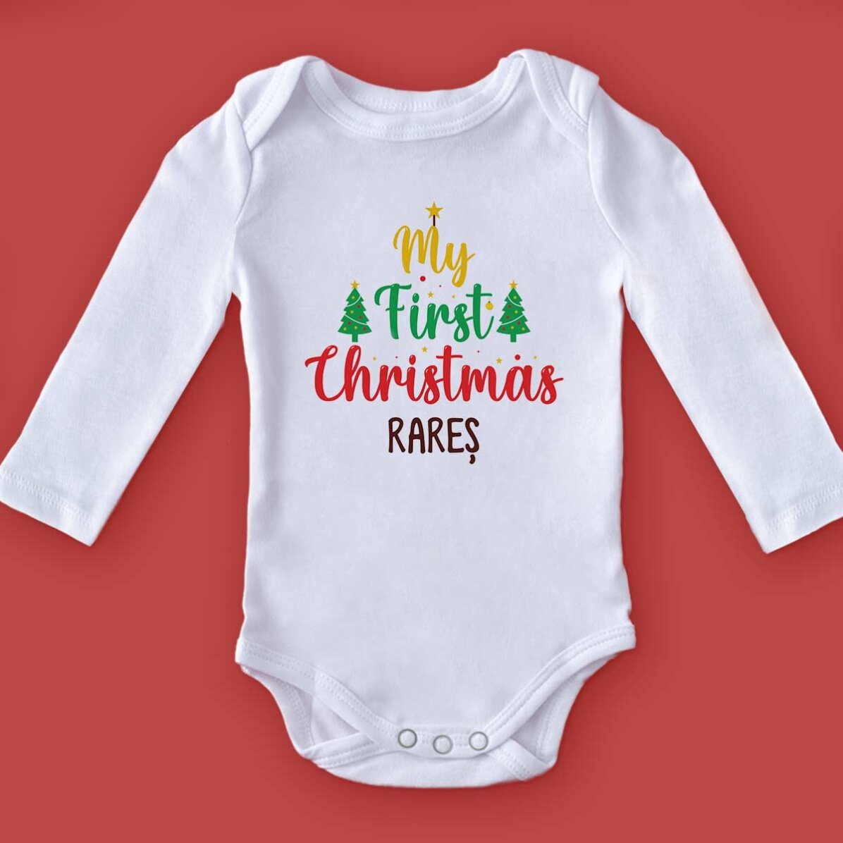 Body pour bébé personnalisé avec le texte « My first Christmas »
