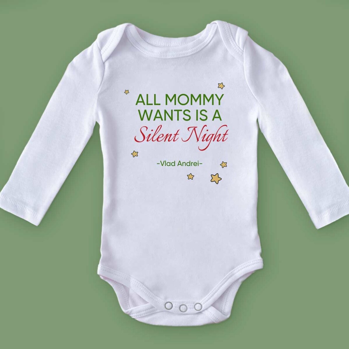 Body pour bébé personnalisé avec un texte - Silent Night