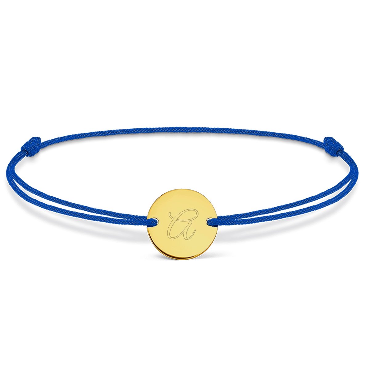 Bracelet à cordon personnalisé - perle de 10 mm - or 14 carats - modèle initiale 3
