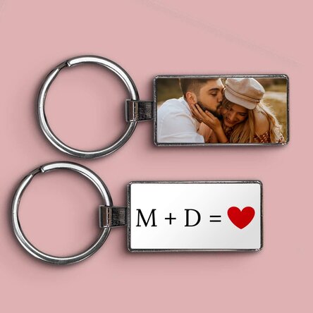 Porte-clés personnalisé avec une photo et un texte - Love