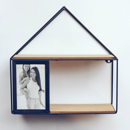 Metal frame with shelf and 30x30cm photo