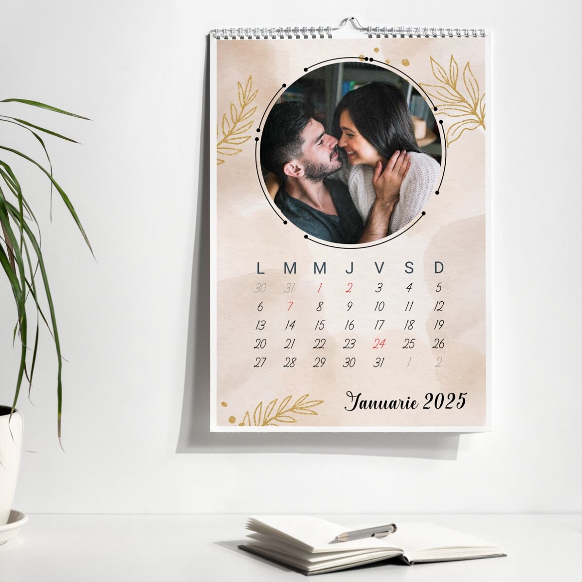 Calendrier personnalisé avec photos et message - Gold