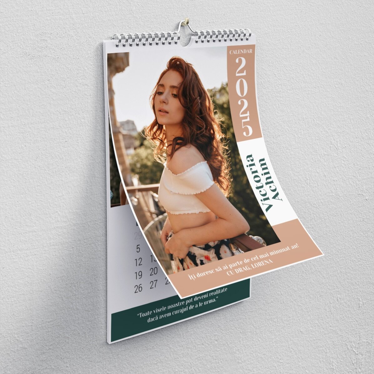 Calendrier personnalisé avec photos et messages - Jours spéciaux